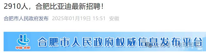 合肥市政府为比亚迪招工！(图1)